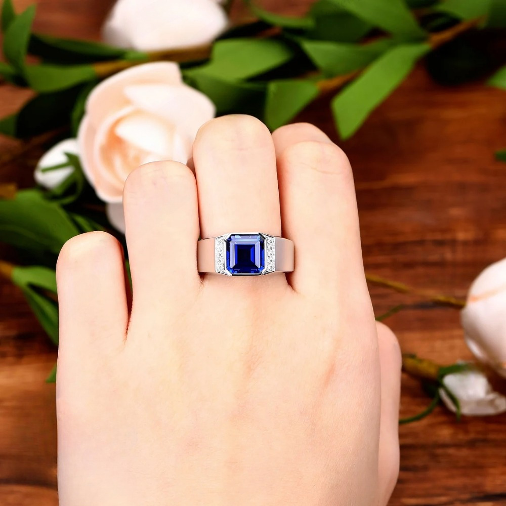 Geometric Wide Band Ring Silvery Plated
